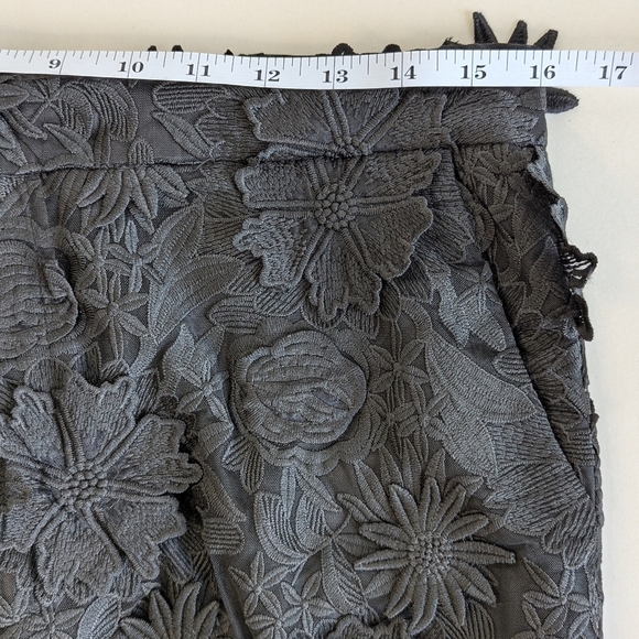 Fashion Nova Denise Sheer Mesh Flower Embroidered Hi-Rise Flare Pants Black sz L - Picture 10 of 17